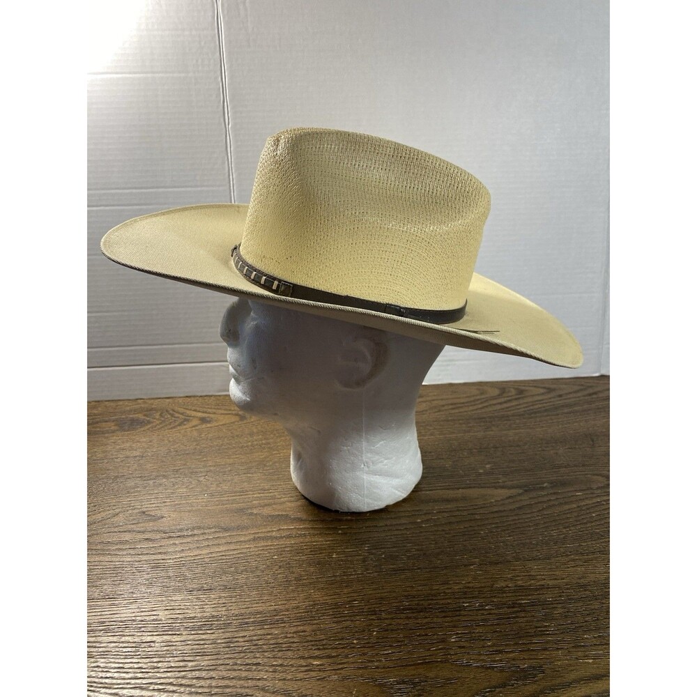 *DISTRESSED* Figasa Straw Cowboy Western Hat 50X Handwoven Size 6 7/8 Mexico